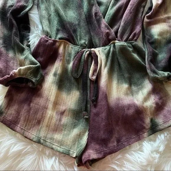 Tie Dye Surplice Romper Long Sleeve NWT - Picture 6 of 7